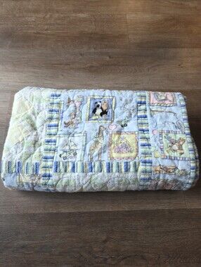 Hand Made Baby Boy Soft Patchwork Blanket, Nursery Fairytale Animals